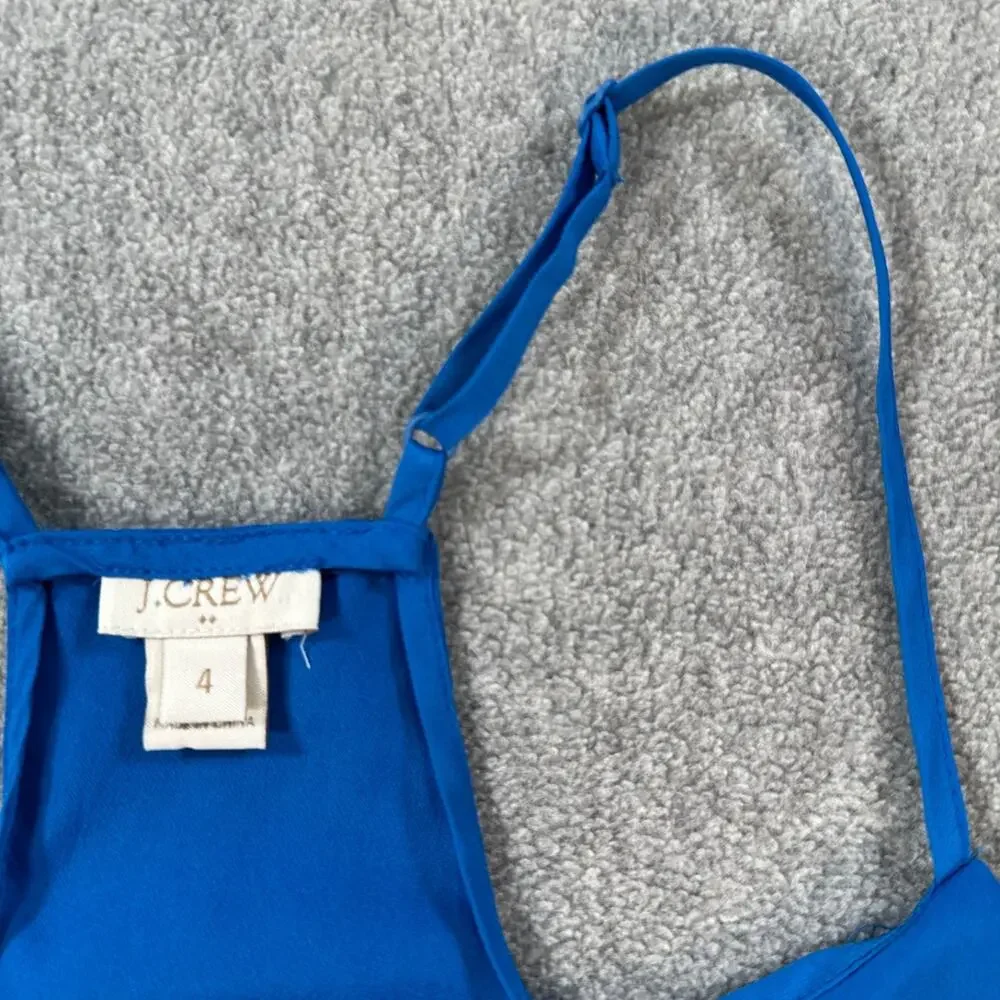 J.Crew Racerback Spaghetti Strap Top Women's 4 Blue Sleeveless Lightweight